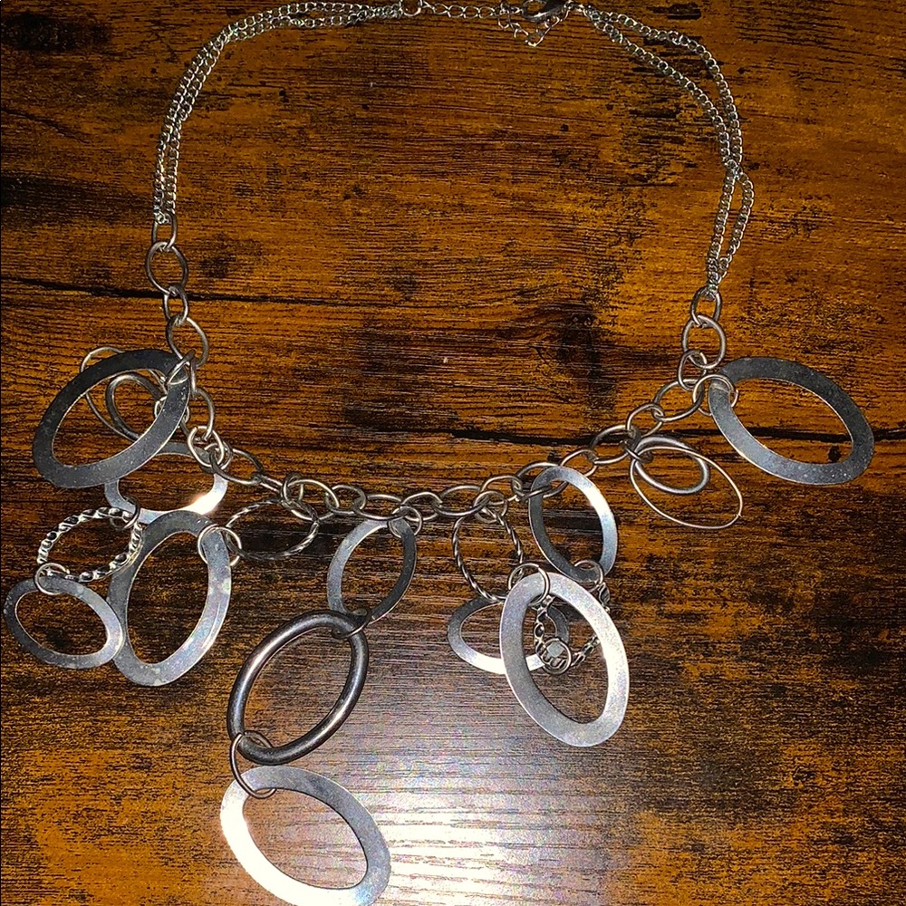 Elegant Silver Necklace with Oval Pendants
